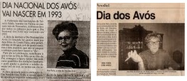 Notícia de jornal sobre Ana Couto e o Dia dos Avós